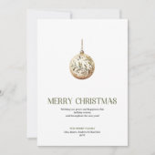Moderne Kerstbal Kaart Zachte Neutrale Pastel (Voorkant)