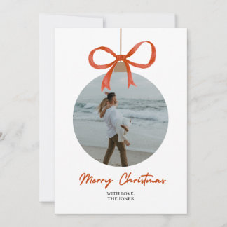 Moderne Kerstbal Sierboog Kerst Fotokaart Kaart