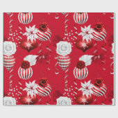 Moderne kerstballen en Poinsettia Cadeaupapier (Vlak)