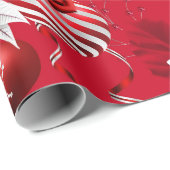 Moderne kerstballen en Poinsettia Cadeaupapier (Rol Hoek)
