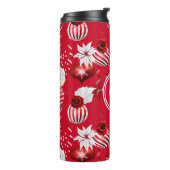 Moderne kerstballen en Poinsettia Thermosbeker (Gedraaid links)