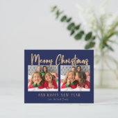 Moderne kerstballetbriefjes foto feestdagenkaart (Staand voorkant)