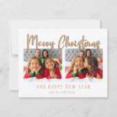 Moderne kerstballetbriefjes foto feestdagenkaart (Voorkant)