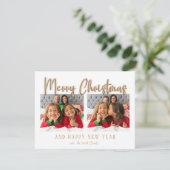 Moderne kerstballetbriefjes foto feestdagenkaart (Staand voorkant)