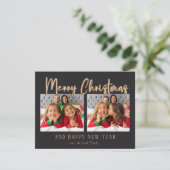 Moderne kerstballetbriefjes foto feestdagenkaart (Staand voorkant)