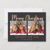 Moderne kerstballetbriefjes foto feestdagenkaart (Voorkant)