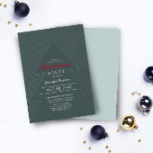 Moderne kerstblauwe feestdag folie uitnodiging