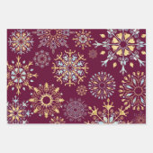 Moderne kerstblauwe waterverf Snowflake W Inpakpapier Vel (Voorkant)