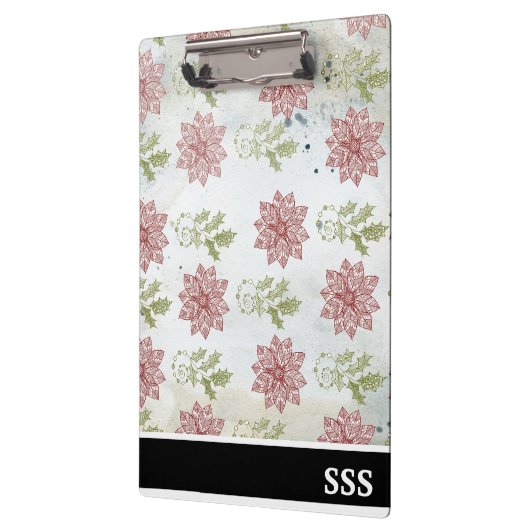 Moderne kerstbloemen klembord (Links)