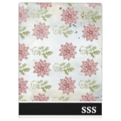 Moderne kerstbloemen klembord (Achterkant)