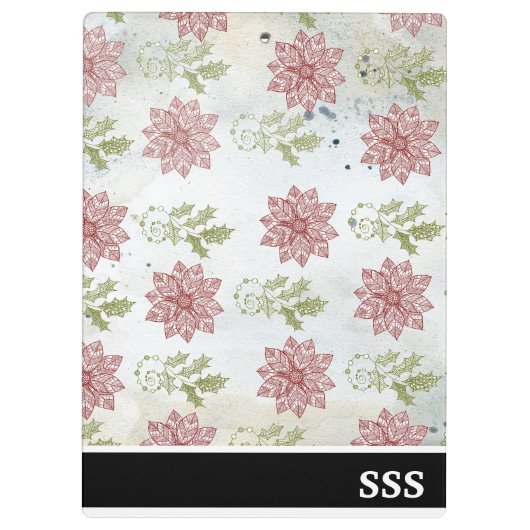 Moderne kerstbloemen klembord (Achterkant)