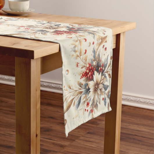 Moderne Kerstbloemen Tafel Runner Medium Tafelloper (Voorbeeld)