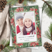 Moderne Kerstbloemstukken Gelukkig Getrouwd Jongge Feestdagenkaart