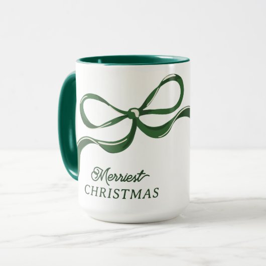 Moderne kerstbogen | Classic Holiday Green Mok (Voorkant links)