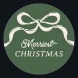 Moderne kerstbogen | Classic Holiday Green Ronde Sticker<br><div class="desc">***dit ontwerp maakt deel uit van een bijpassend collectie sjabloon** __________________________ Deze ontwerpoptie is volledig bewerkbaar / aanpasbaar door u als klant - Klik op Verdere knop personaliseren als u het ontwerp wilt verplaatsen, toevoegen, verwijderen of significante wijzigingen wilt aanbrengen _______________________ *Als u nog vragen over het ontwerp hebt of...</div>