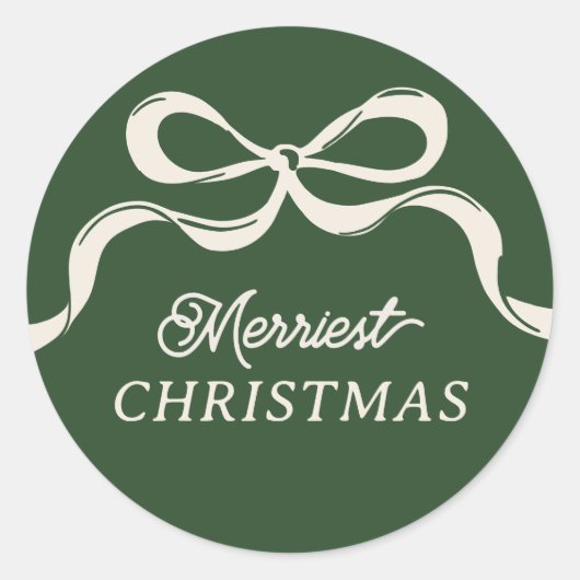 Moderne kerstbogen | Classic Holiday Green Ronde Sticker (Voorkant)