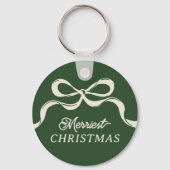Moderne kerstbogen | Classic Holiday Green Sleutelhanger (Voorkant)