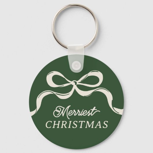 Moderne kerstbogen | Classic Holiday Green Sleutelhanger (Voorkant)