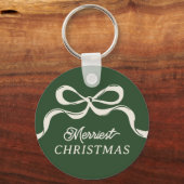Moderne kerstbogen | Classic Holiday Green Sleutelhanger (Voorkant)