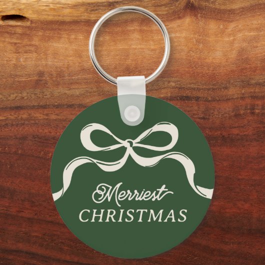 Moderne kerstbogen | Classic Holiday Green Sleutelhanger (Voorkant)