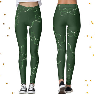 Moderne kerstbogen Holiday Classic Green Leggings