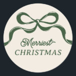 Moderne Kerstbogen Vakantie Retro Groen Ronde Sticker<br><div class="desc">***dit ontwerp maakt deel uit van een bijpassend collectie sjabloon** __________________________ Deze ontwerpoptie is volledig bewerkbaar / aanpasbaar door u als klant - Klik op Verdere knop personaliseren als u het ontwerp wilt verplaatsen, toevoegen, verwijderen of significante wijzigingen wilt aanbrengen _______________________ *Als u nog vragen over het ontwerp hebt of...</div>