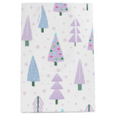 Moderne kerstbomen Abstract lavendelpatroon Medium Cadeauzakje