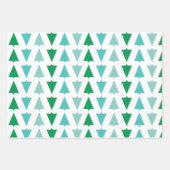 Moderne kerstbomen Aqua Holiday Patterned Inpakpapier Vel (Voorkant 2)