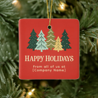 Moderne Kerstbomen Bedrijfs Prettige Feestdagen Keramisch Ornament