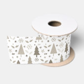 Moderne Kerstbomen Beige Satijnen Lint (Spoel)
