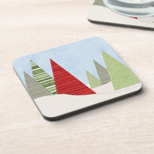 Moderne kerstbomen bier onderzetter