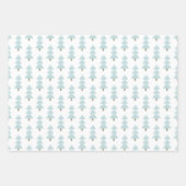 Moderne kerstbomen Blauw Groen Inpakpapier Vel (Voorkant 3)