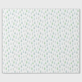 Moderne kerstbomen blauw groen patroon cadeaupapier (Vlak)