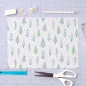 Moderne kerstbomen blauw groen patroon tissuepapier (Craft)