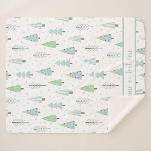 Moderne kerstbomen Blue Green Sh Sherpa Deken (Voorkant (horizontaal))