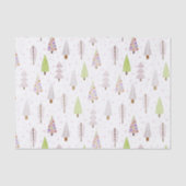 Moderne kerstbomen Blush Pink Pattern Tissuepapier (Voorkant)