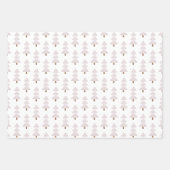 Moderne kerstbomen Blush Pink Pattern Trio Inpakpapier Vel (Voorkant 3)