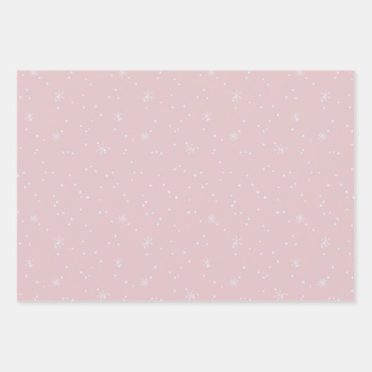 Moderne kerstbomen Blush Pink Pattern Trio Inpakpapier Vel (Voorkant 2)