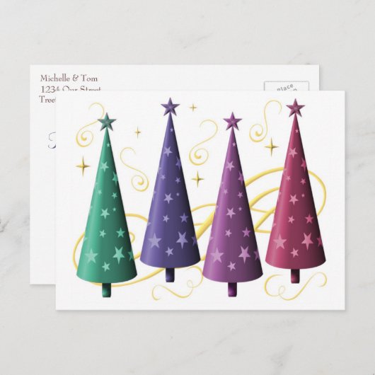 Moderne kerstbomen Briefkaart (Voorkant / Achterkant)