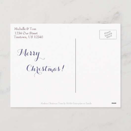 Moderne kerstbomen Briefkaart (Achterkant)