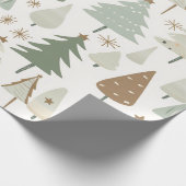 Moderne kerstbomen bruin en groen cadeaupapier (Hoek)