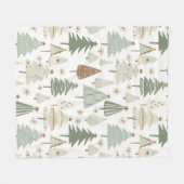 Moderne kerstbomen bruin patroon fleece deken (Voorkant (Horizontaal))