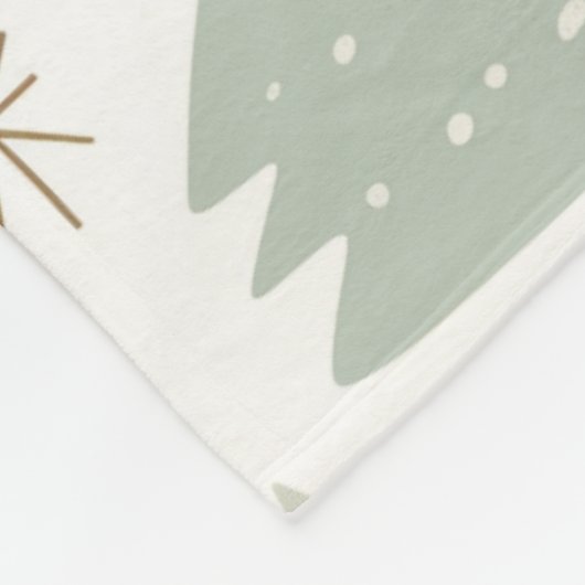 Moderne kerstbomen bruin patroon fleece deken (Hoek)