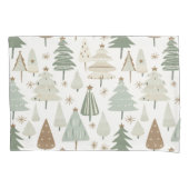 Moderne kerstbomen bruin patroon kussensloop (Voorkant)