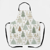 Moderne kerstbomen bruin patroon schort (Voorkant)