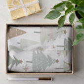 Moderne kerstbomen bruin patroon tissuepapier (Geschenk)