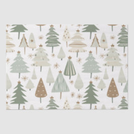 Moderne kerstbomen bruin patroon tissuepapier