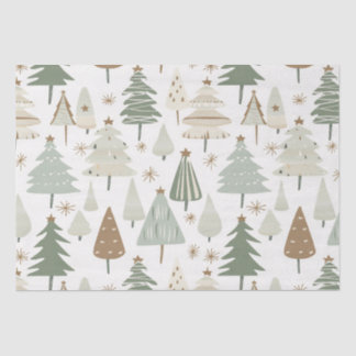 Moderne kerstbomen bruin patroon tissuepapier