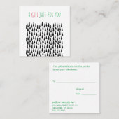 Moderne kerstbomen cadeaubon voor feestdag kortingskaartje (Voorkant / Achterkant)