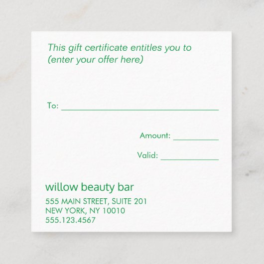 Moderne kerstbomen cadeaubon voor feestdag kortingskaartje (Achterkant)